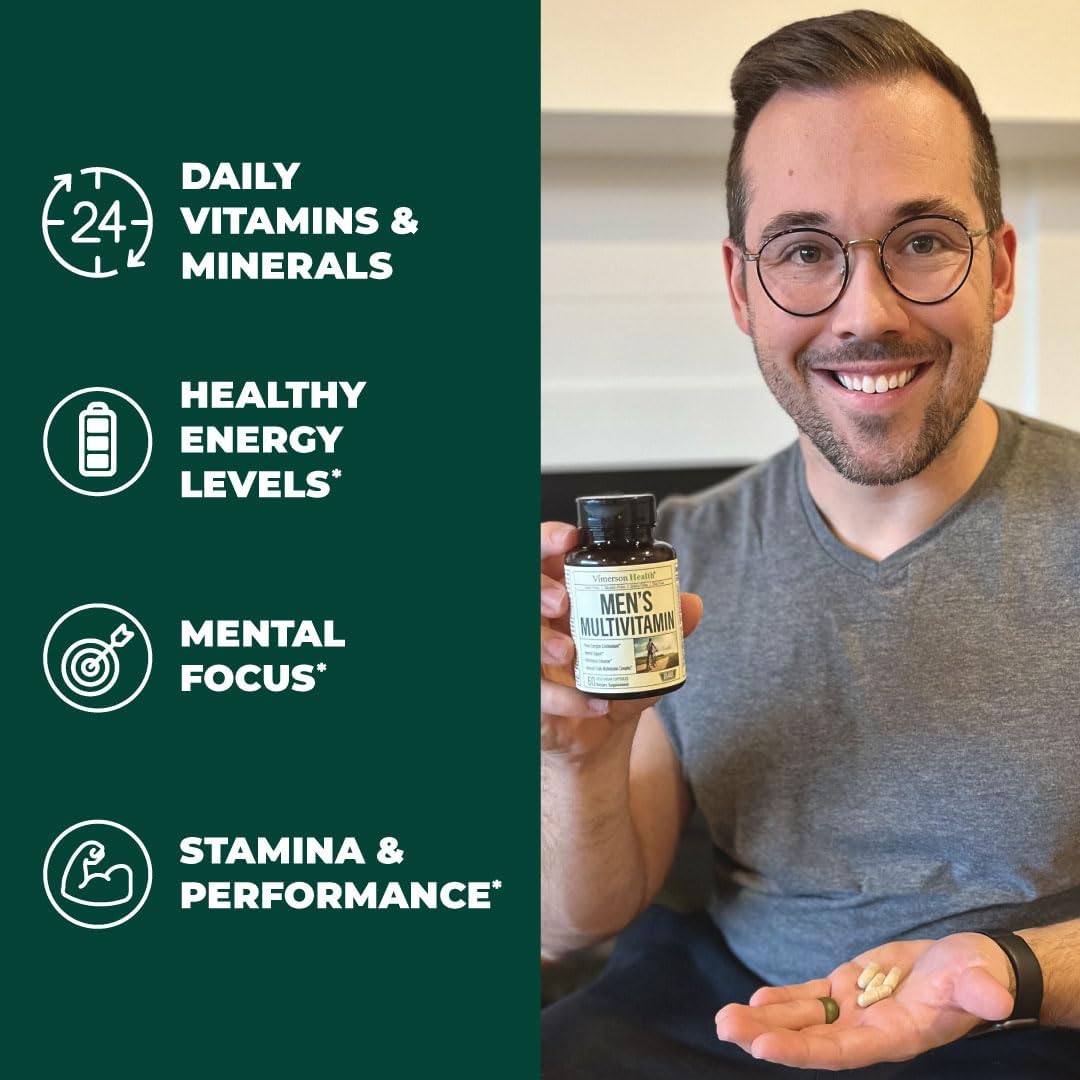 Men's Multivitamin with Turmeric Curcumin and Black Pepper Extract Bundle for Joint, Immune Support, Relief, Inflammation Balance, Antioxidants