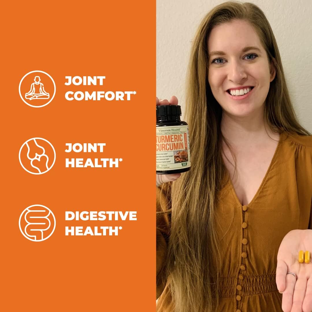 Men's Multivitamin with Turmeric Curcumin and Black Pepper Extract Bundle for Joint, Immune Support, Relief, Inflammation Balance, Antioxidants