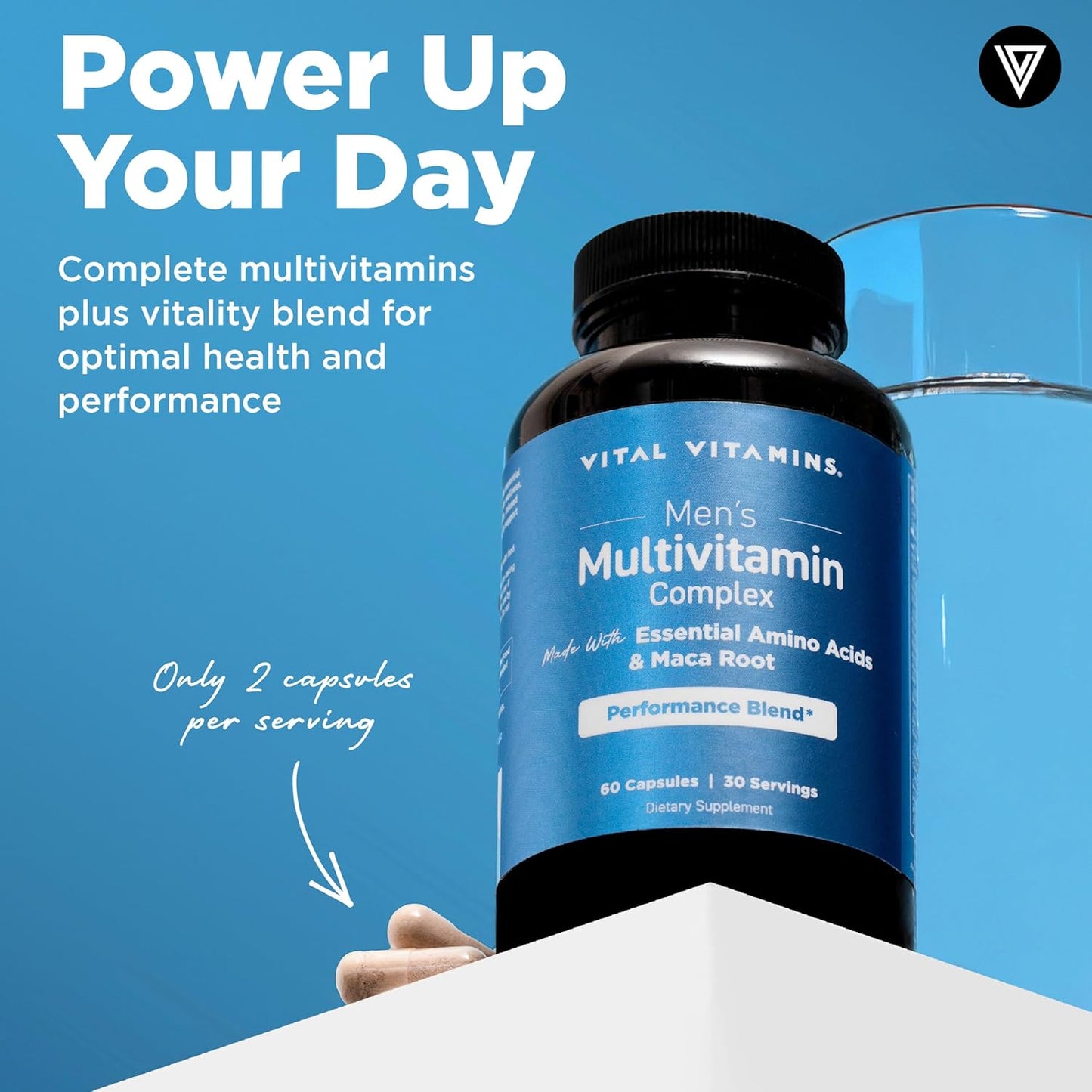 Men's Multivitamins with Vital Vitamins Magnesium Glycinate Capsules for Overall Health and Wellness