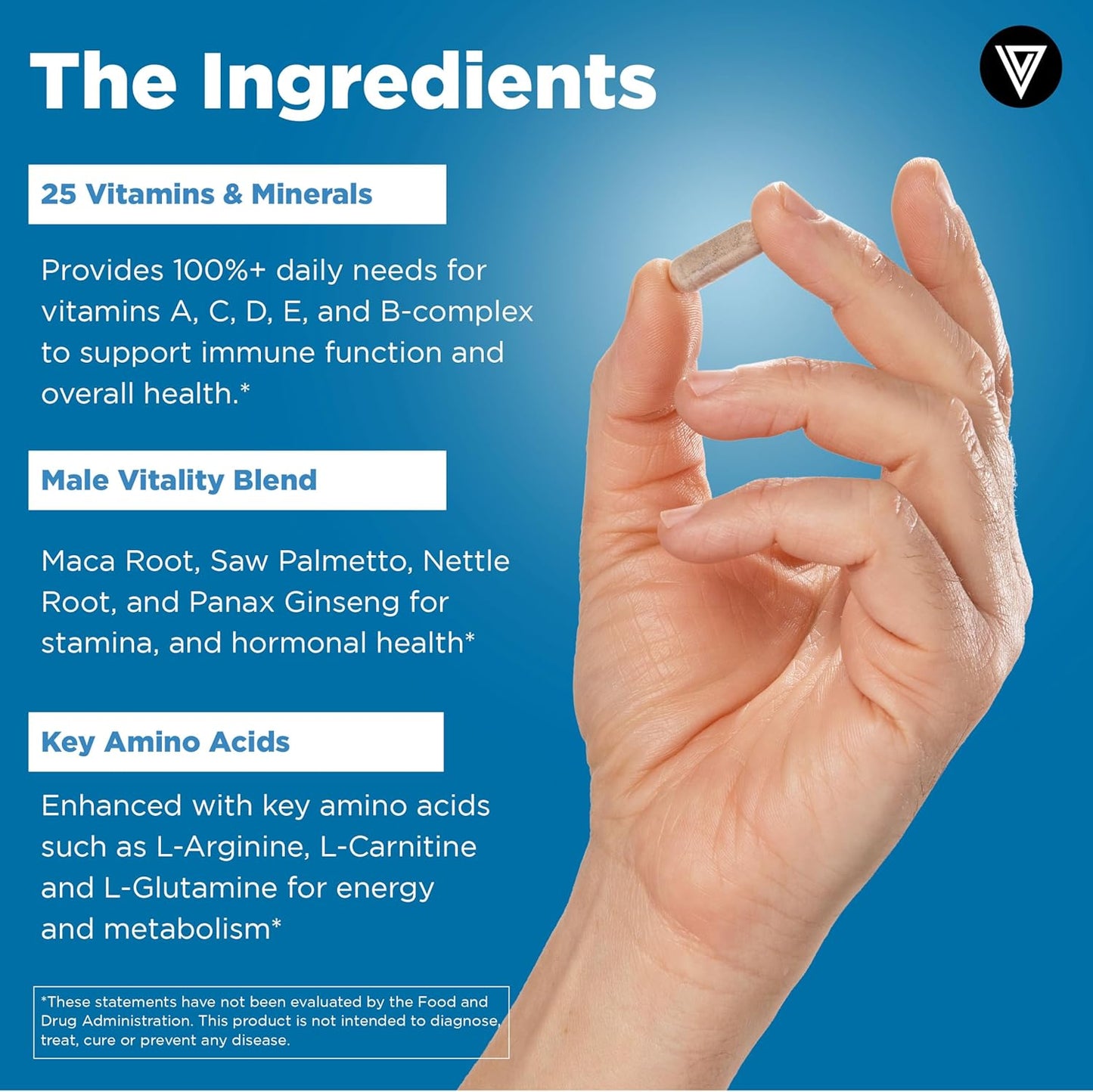 Men's Multivitamins with Vital Vitamins Magnesium Glycinate Capsules for Overall Health and Wellness