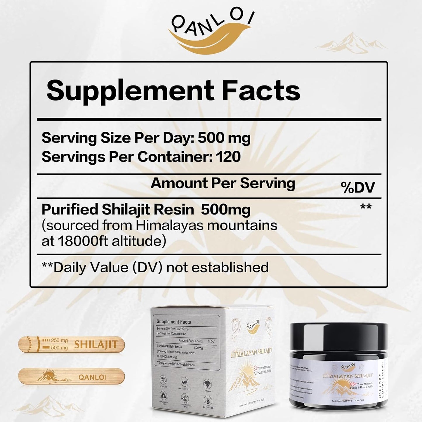 Men's Natural Shilajit Resin Supplement - Himalayan Shilajit with Humic and Fulvic Acid - 120 Servings