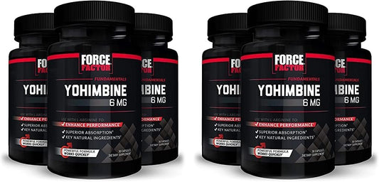 Men's Performance Enhancement Yohimbine Supplement - High Absorption Yohimbe Bark Extract, 6mg Yohimbine Capsules with Natural Ingredients - 90 Count (6-Pack)