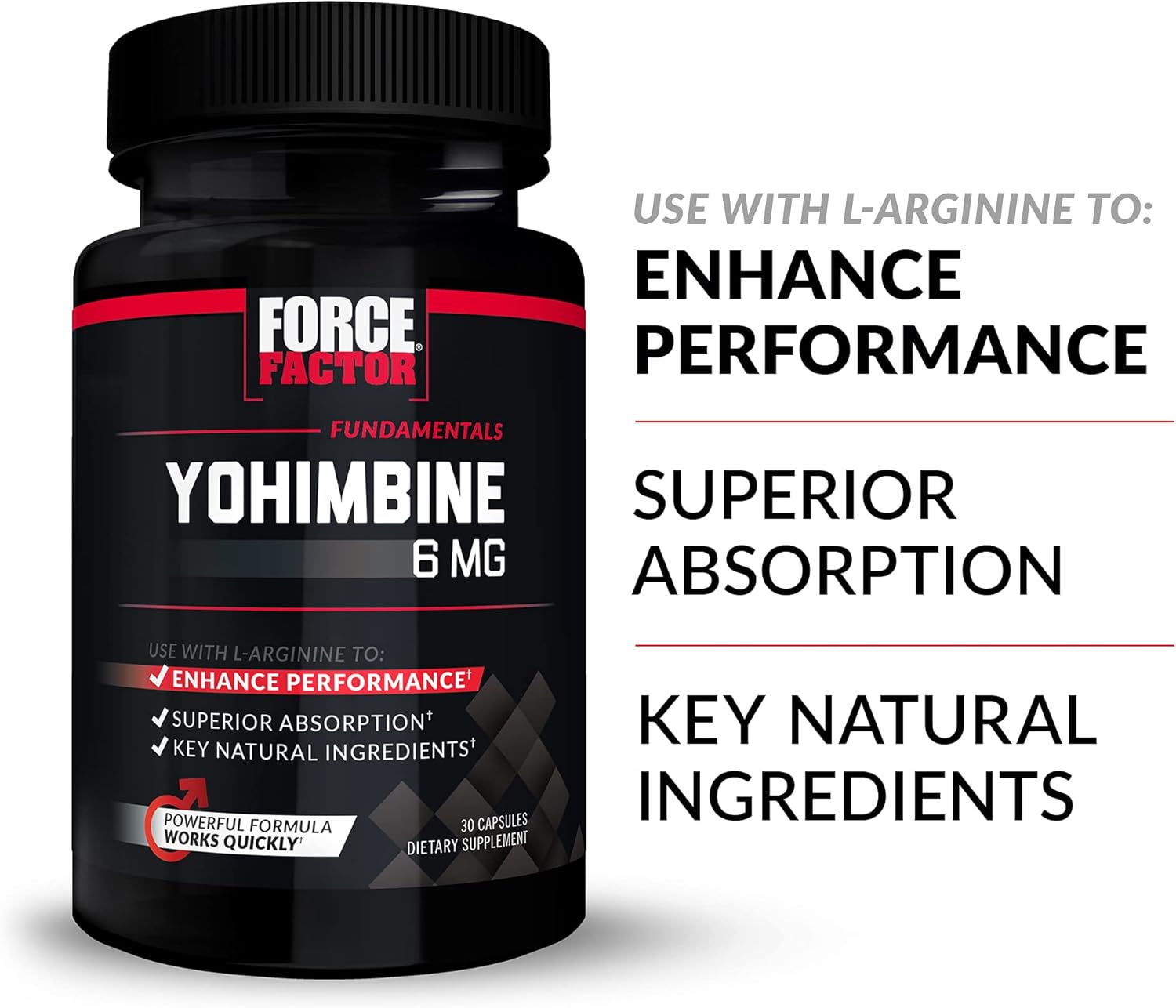 Men's Performance Enhancement Yohimbine Supplement - High Absorption Yohimbe Bark Extract, 6mg Yohimbine Capsules with Natural Ingredients - 90 Count (6-Pack)