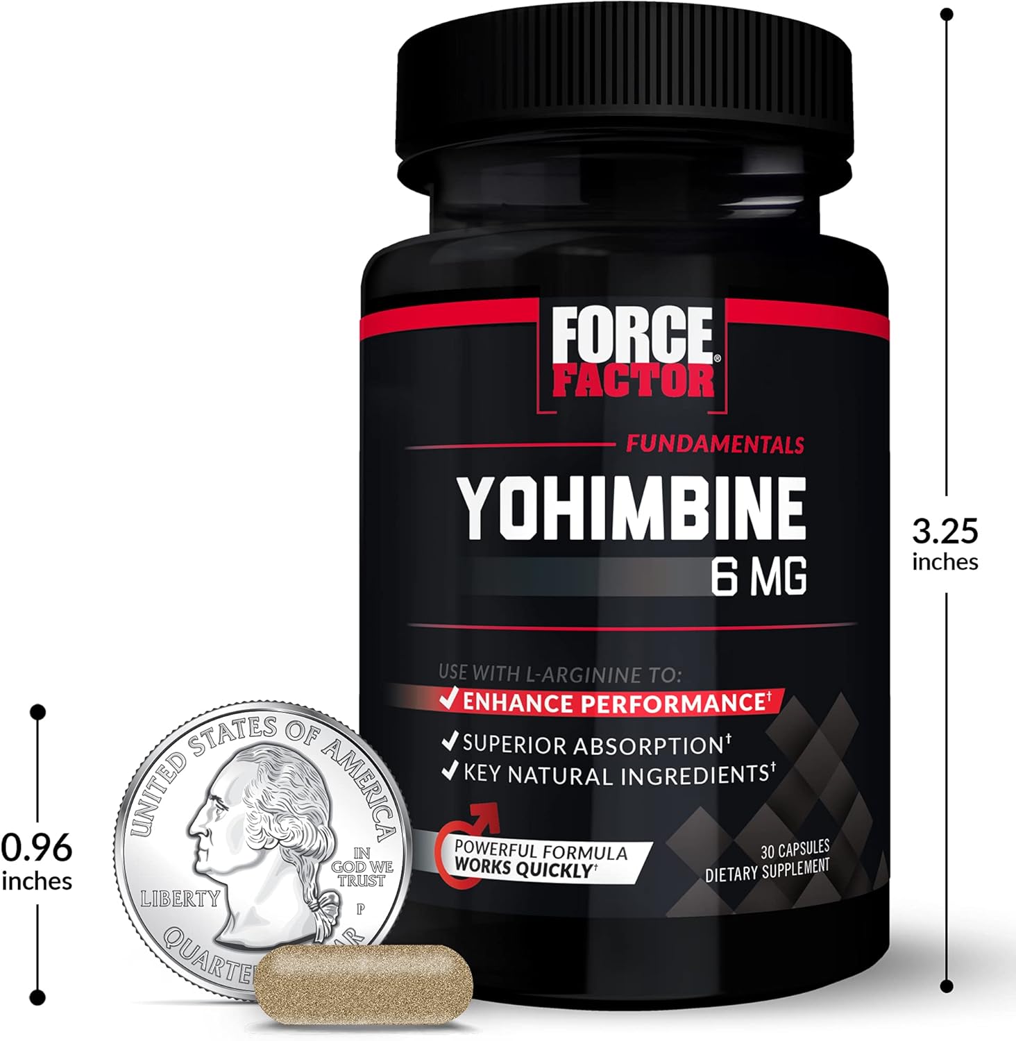 Men's Performance Enhancement Yohimbine Supplement - High Absorption Yohimbe Bark Extract, 6mg Yohimbine Capsules with Natural Ingredients - 90 Count (6-Pack)