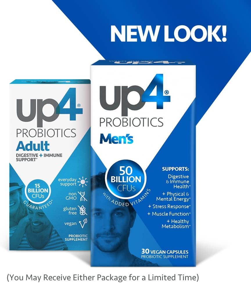 Men's Probiotic Supplement 50 Billion CFUs with Vitamins C, D, B6, B12, Digestive & Immune Support, Healthy Metabolism & Muscle Function, Non-GMO - 30 Count