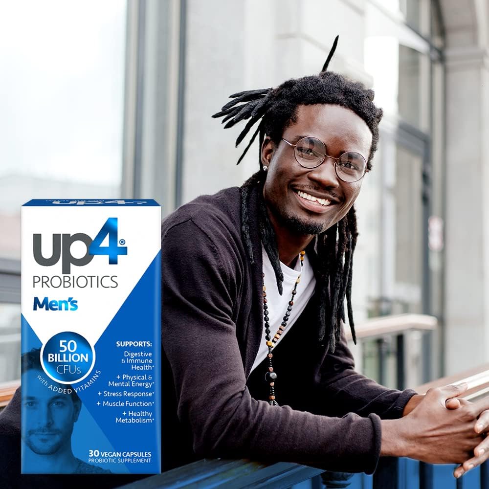 Men's Probiotic Supplement 50 Billion CFUs with Vitamins C, D, B6, B12, Digestive & Immune Support, Healthy Metabolism & Muscle Function, Non-GMO - 30 Count