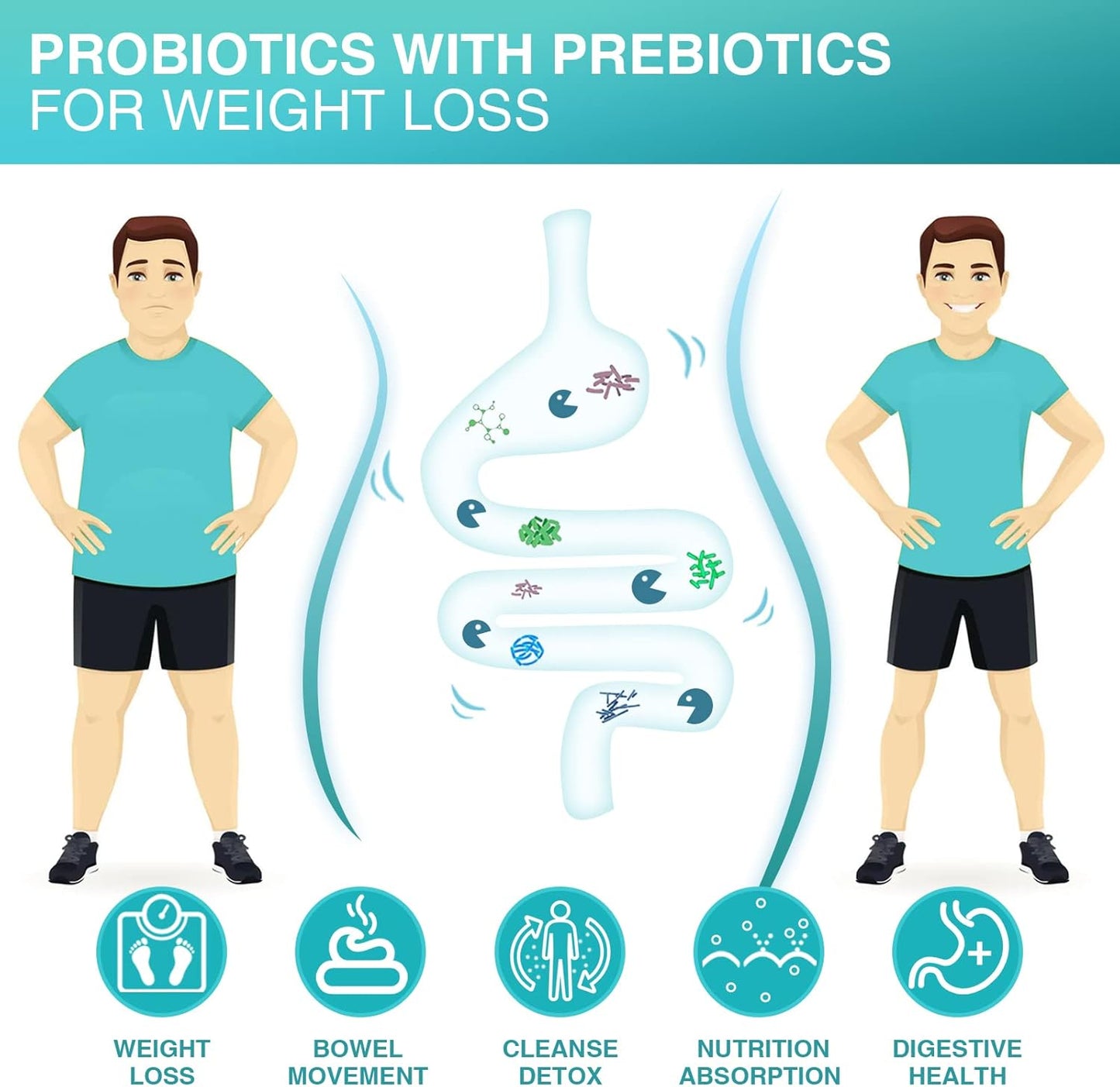 Men's Probiotic Supplement with Glucosamine Chondroitin MSM, Joint Support, Shellfish Free - NATURE TARGET Men Care