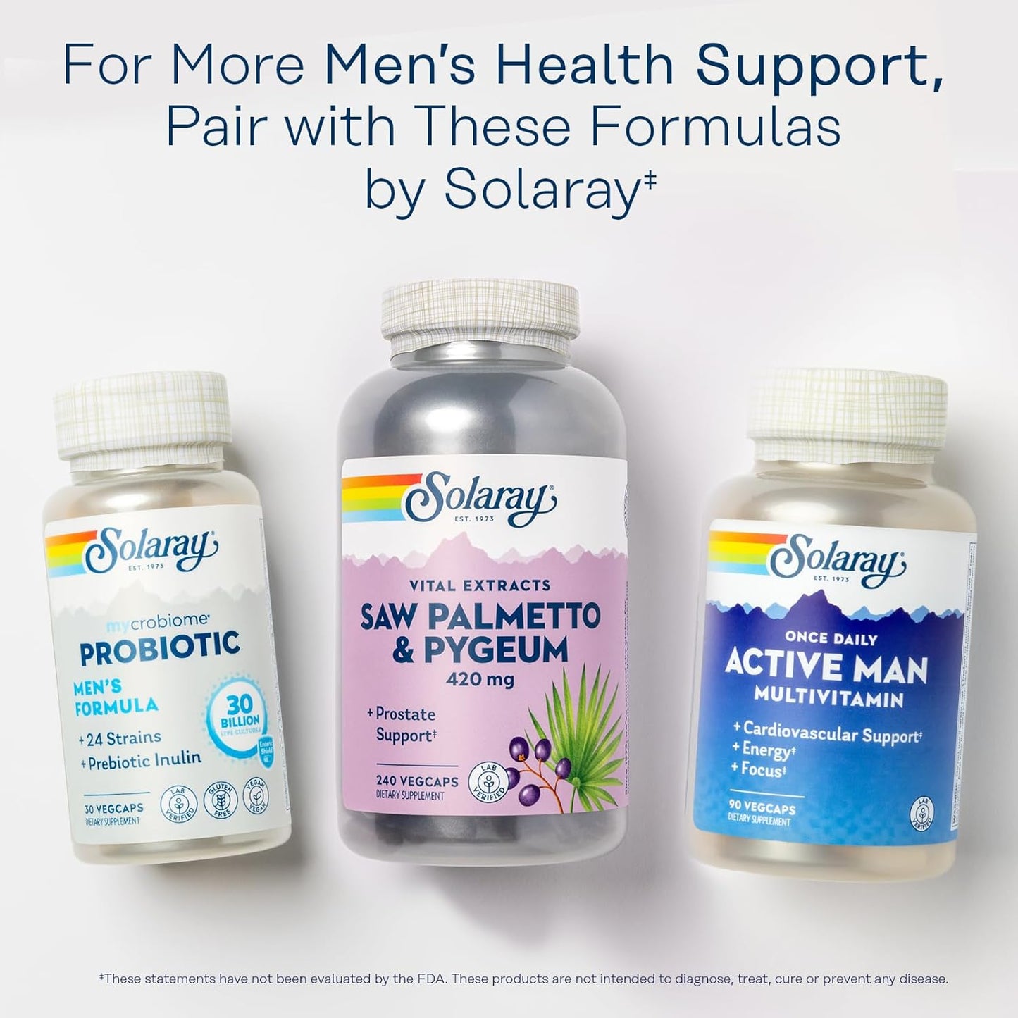 Men's Prostate Health Supplement with Saw Palmetto, Pygeum, Zinc, Vitamin B6, Pumpkin Seed, Amino Acids - 240 VegCaps - Supports Prostate Health and Beta Sitosterol - 60 Servings