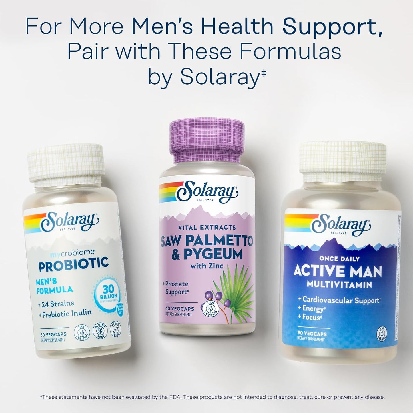 Men's Prostate Support Supplement with Saw Palmetto, Pygeum Bark, Zinc, Vitamin B6, Pumpkin Seed, Amino Acids - 60 VegCaps - Prostate Health Formula with Beta Sitosterol