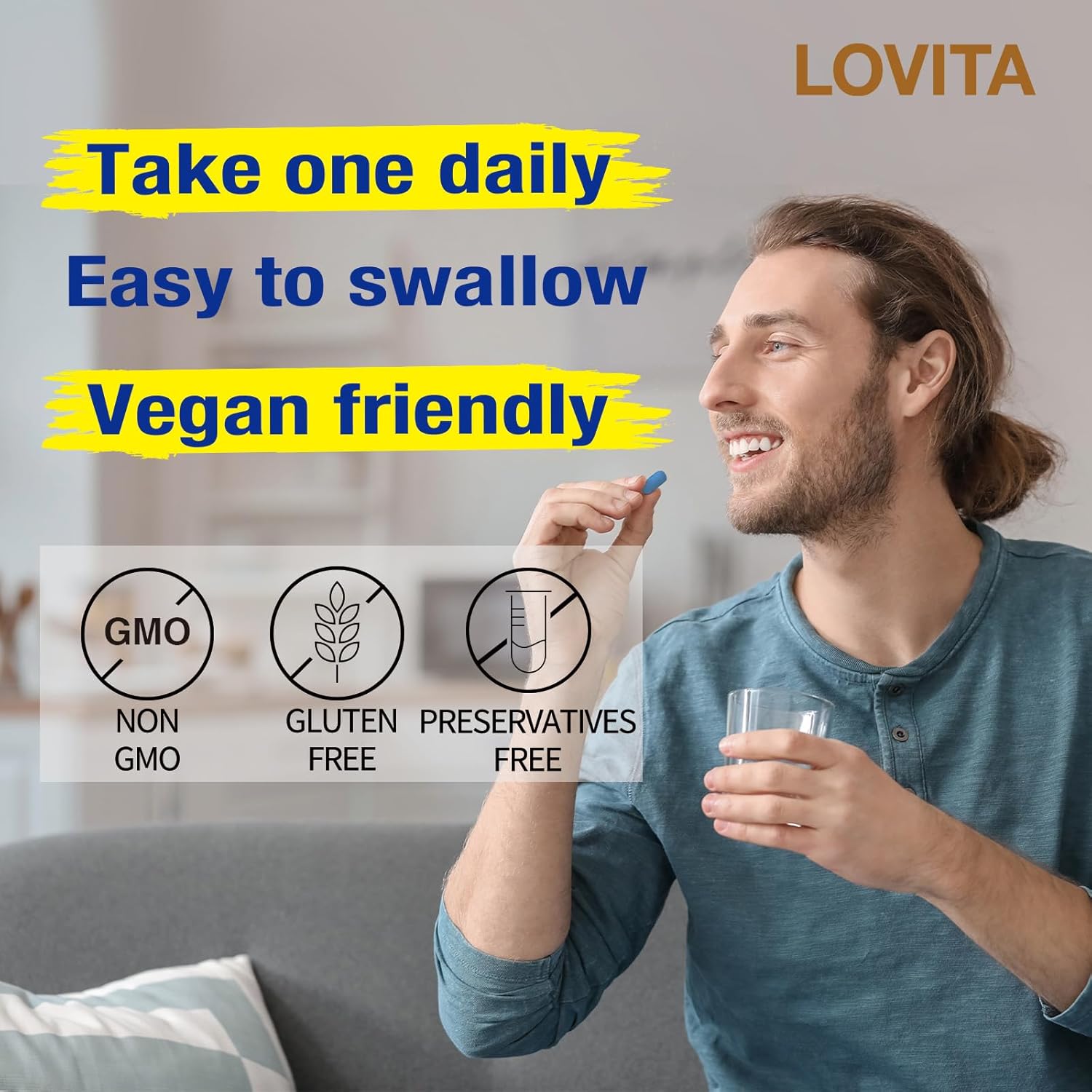 Men's Timed-Release B Complex Supplement | 8-Hour Energy Support & Nutrient Metabolism | 10 Vitamin Bs | Vegetarian Tablets (60 Count)