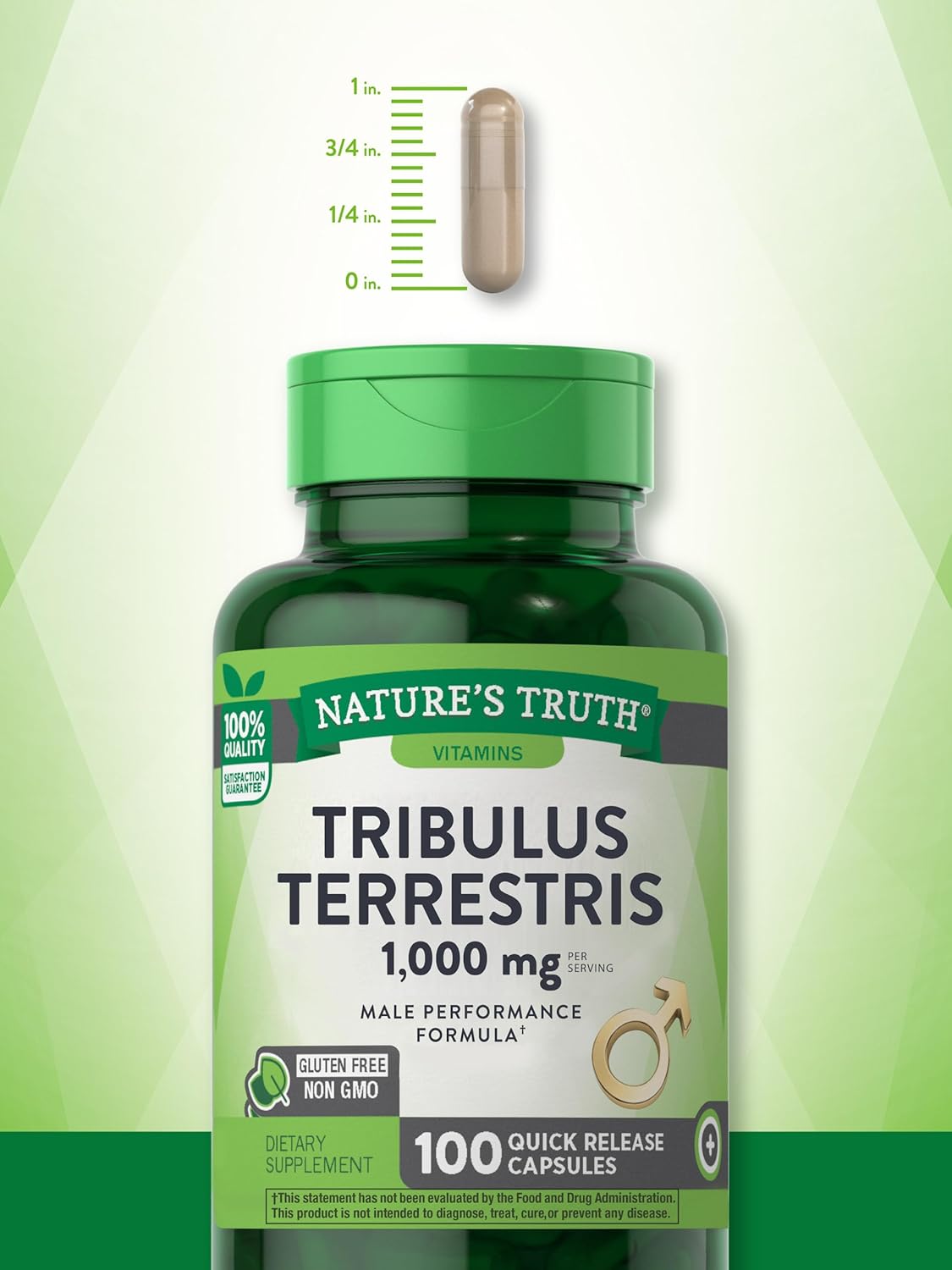Men's Tribulus Terrestris Capsules | 1000mg | Natural Non-GMO Gluten Free Supplement by Nature's Truth