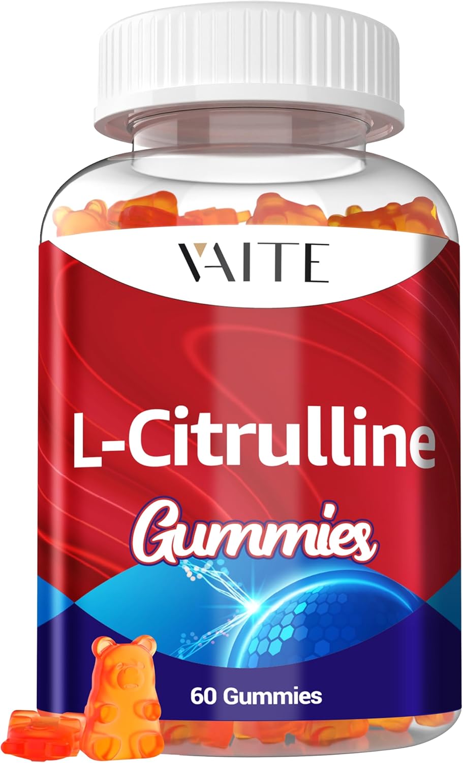 Men's VAITE L Citrulline Calcium Gummies - 1600mg per Serving, Boosts Nitroxyl & Nitric Oxide, Energy & Endurance Support, 60 Chewables