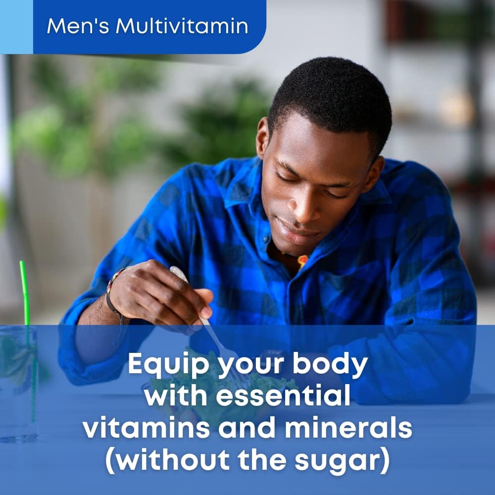 Men's Vegan Sugar-Free Multivitamin Gummies with Vitamin A, B6, B12, Biotin, Folate - Non-GMO, No Artificial Sweeteners, Gluten-Free - 60 Count
