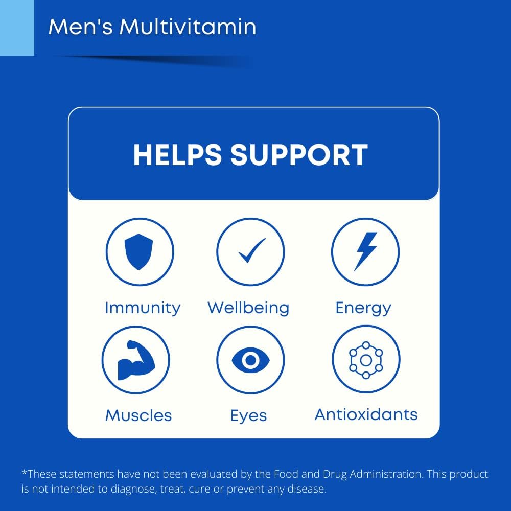 Men's Vegan Sugar-Free Multivitamin Gummies with Vitamin A, B6, B12, Biotin, Folate - Non-GMO, No Artificial Sweeteners, Gluten-Free - 60 Count