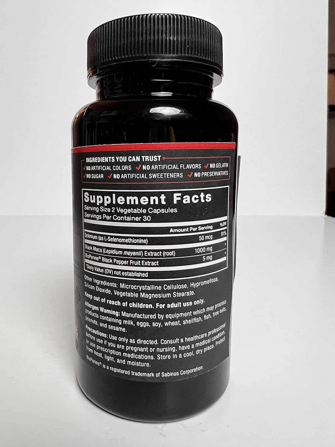 Men's Vitality Supplement: Force Factor Black Maca Root with Superior Absorption, Natural Maca Negra Extract, 1000mg - 60 Capsules