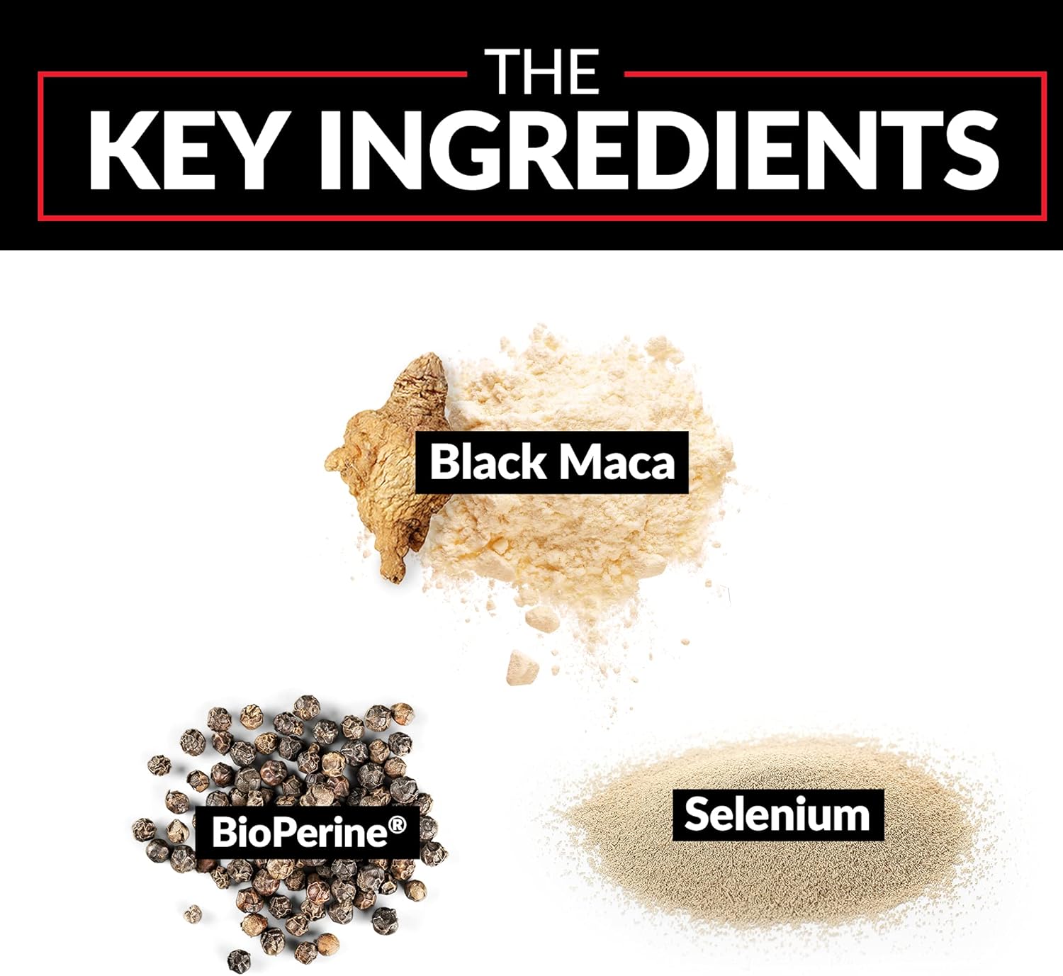 Men's Vitality Supplement: Force Factor Black Maca Root with Superior Absorption, Natural Maca Negra Extract, 1000mg - 60 Capsules