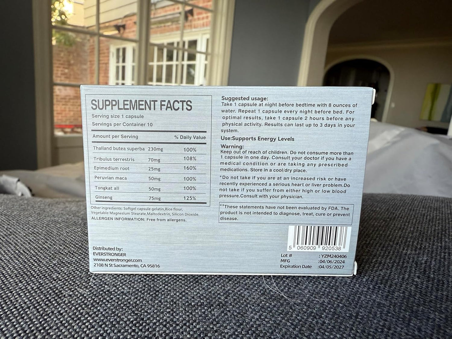 Men’s Vitality Supplement with Butea Superba for Energy, Strength, and Endurance - 10-Pack