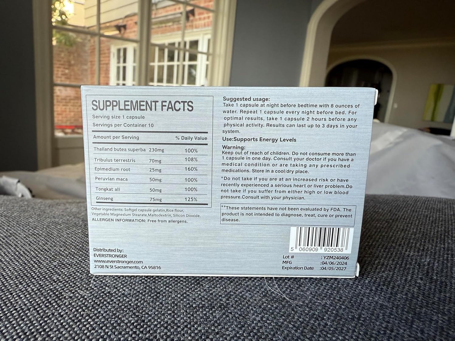 Men’s Vitality Supplement with Butea Superba for Energy, Strength, and Endurance - 10-Pack