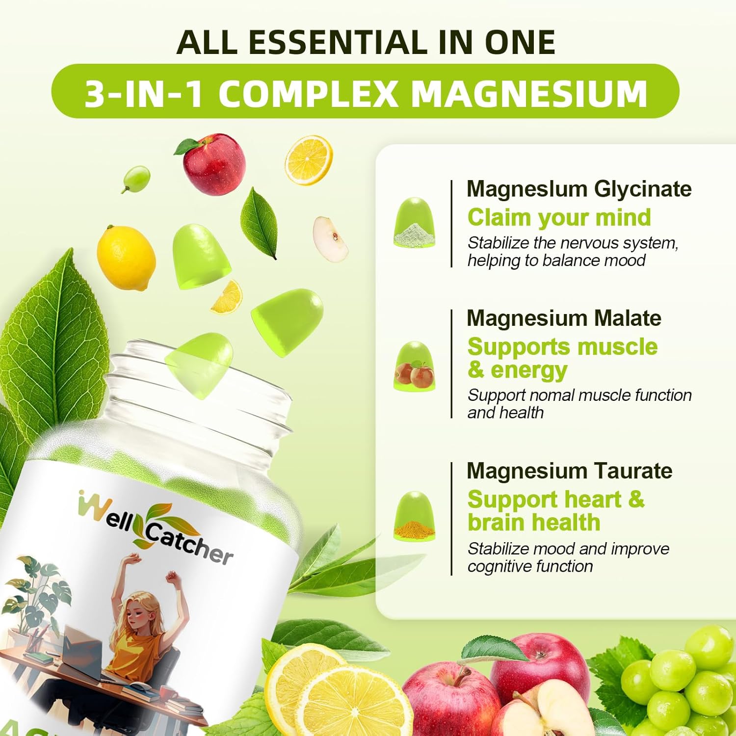 Men's Wellcatcher Potassium Magnesium Gummies - Support Energy and Muscle Health