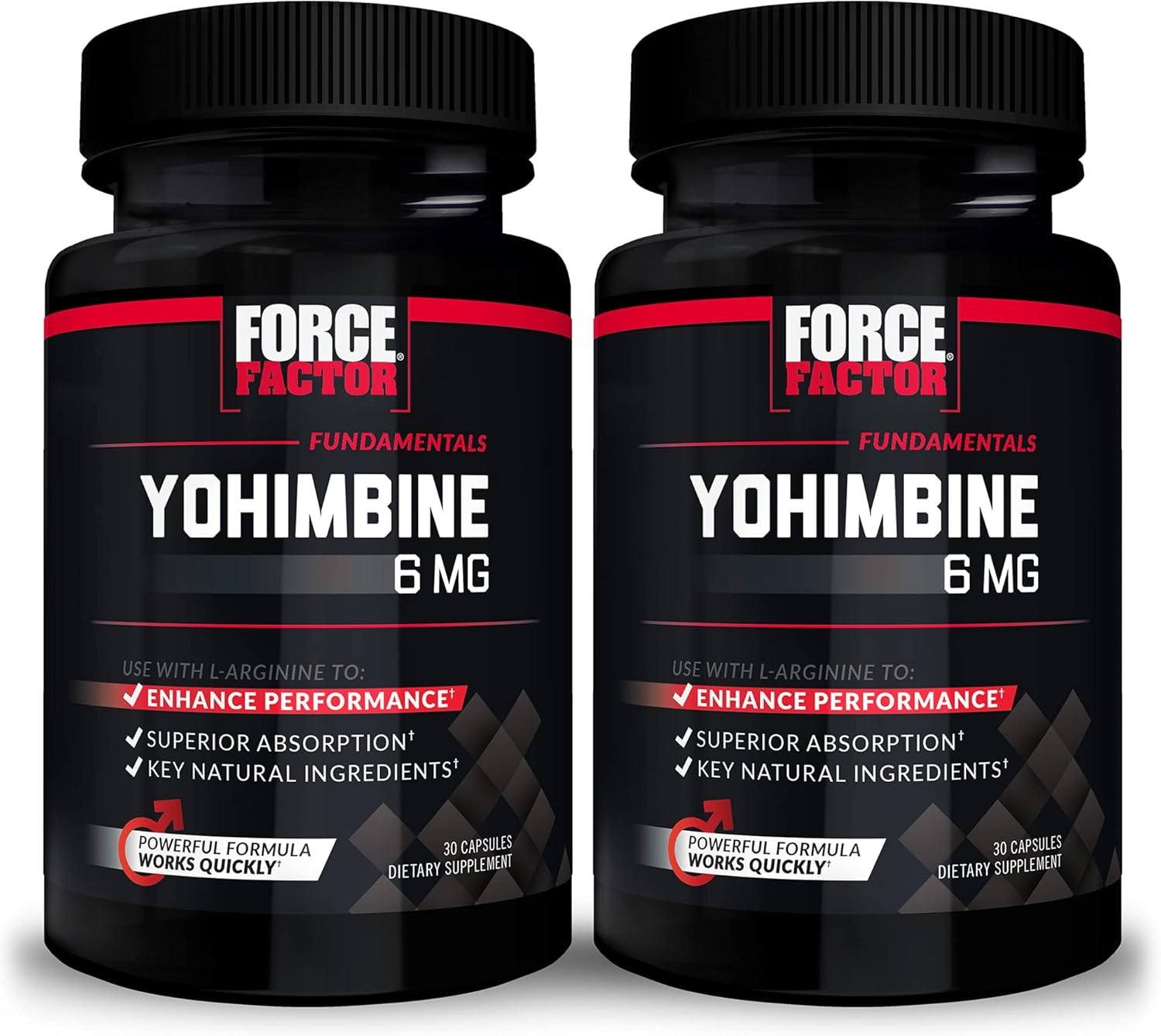 Men's Yohimbine Supplement with Yohimbe Bark Extract for Performance Enhancement - 6mg Yohimbine Bark Pills, 30 Count (2 Pack)