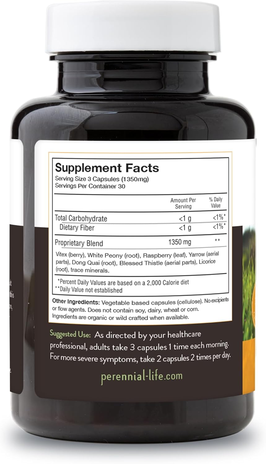 Menstrual Balance & Comfort Supplement - Natural Period Relief with Vitex, Dong Quai, Raspberry Leaf - Women's Cycle Health - 120 Caps