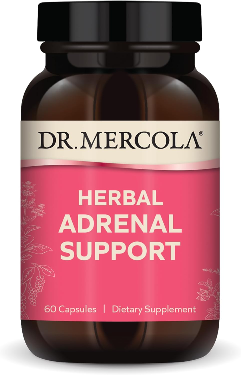 Mercola Herbal Adrenal Support Supplement - 30 Servings (60 Capsules) - Mood & Stress Management - Non-GMO Formula