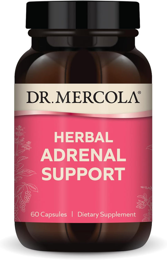 Mercola Herbal Adrenal Support Supplement - 30 Servings (60 Capsules) - Mood & Stress Management - Non-GMO Formula