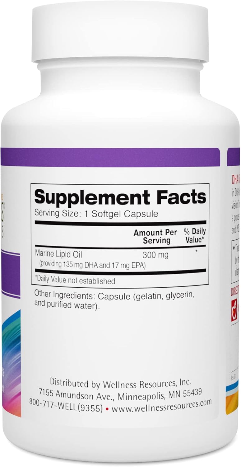 Mercury-Free Fish Oil for Kids with 135 mg DHA and 150 mg Omega 3s (90 Capsules) by Wellness Resources