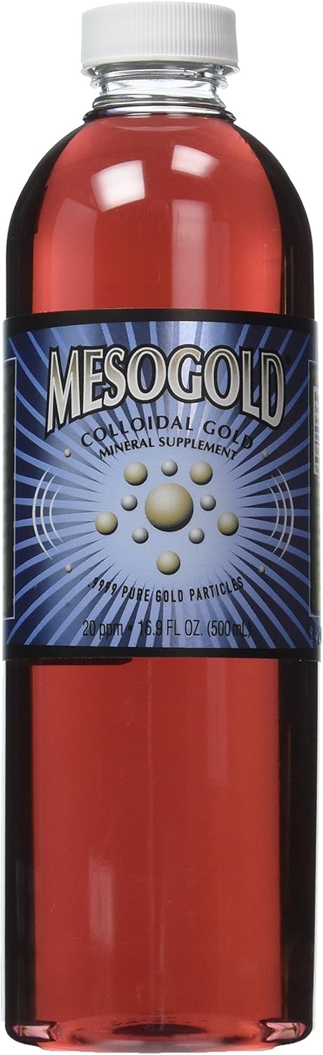 MesoGold 20 ppm Colloidal Gold Solution - Purest Colloids - 500 mL/16.9 Oz