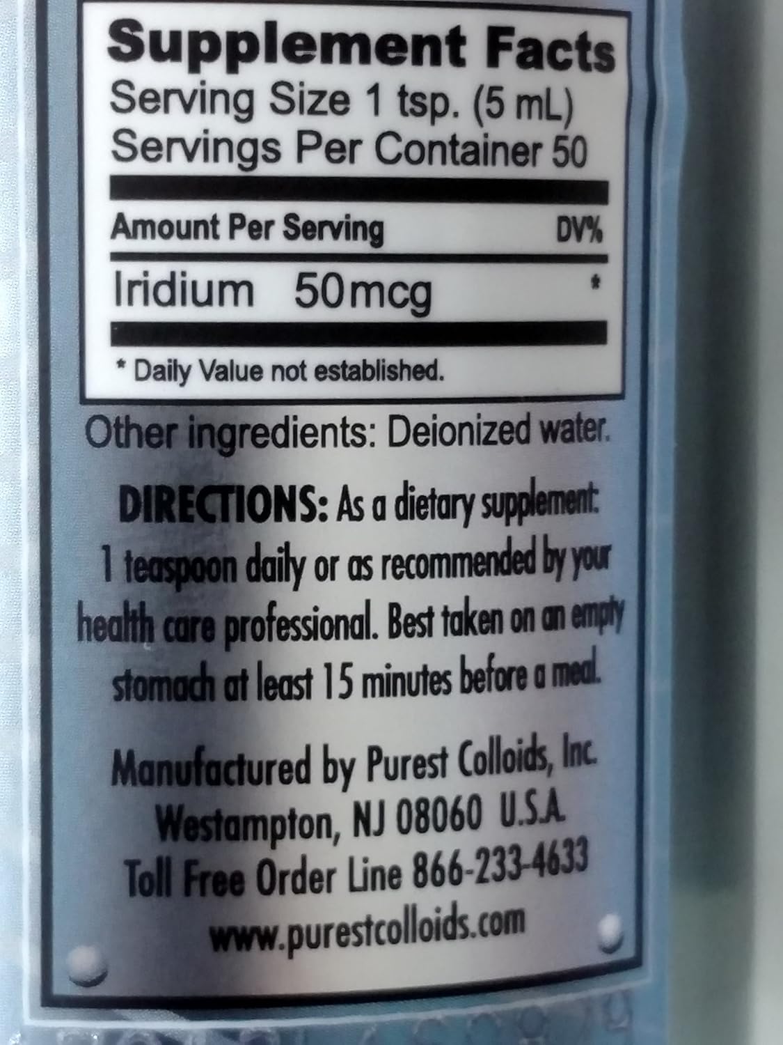 MesoIridium 10 ppm: Pure Colloidal Iridium Supplement - 250 mL/8.45 Oz