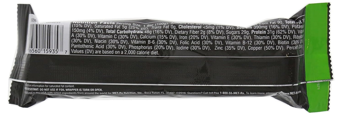 MET-Rx Big 100 Colossal Crispy Apple Pie Protein Bars, 9 Count Meal Replacement Bars