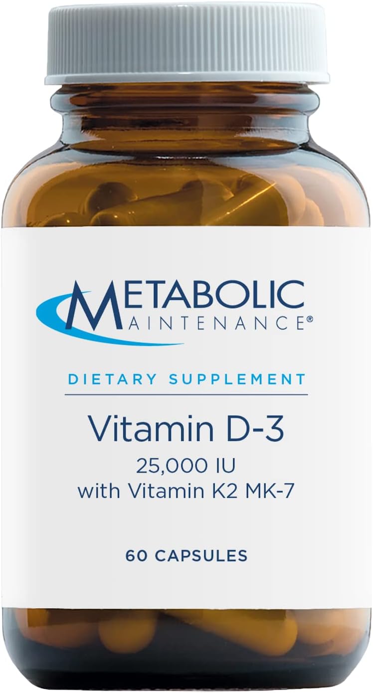 Metabolic Maintenance Brain Cell + Vitamin D3 25,000 IU Capsules for Memory, Focus, Bone Density & Health - Citicoline, DMAE, Ginkgo, Vitamin K2 - 60 Count