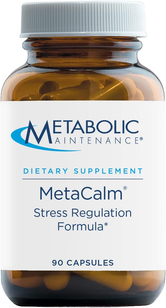 Metabolic Maintenance MetaCalm Stress Regulation Formula 90 Capsules - Mood & Relaxation Support with Methylated Folate, Magnesium, GABA, 5-HTP, L-Theanine - Vitamin B6 Calm Pills