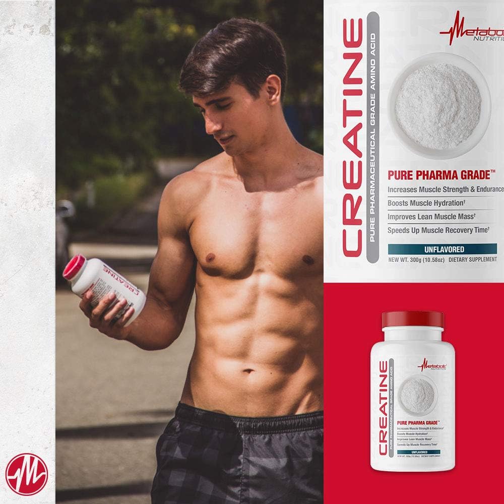 Metabolic Nutrition Creatine Powder - 300 Grams, Pure Creatine Monohydrate