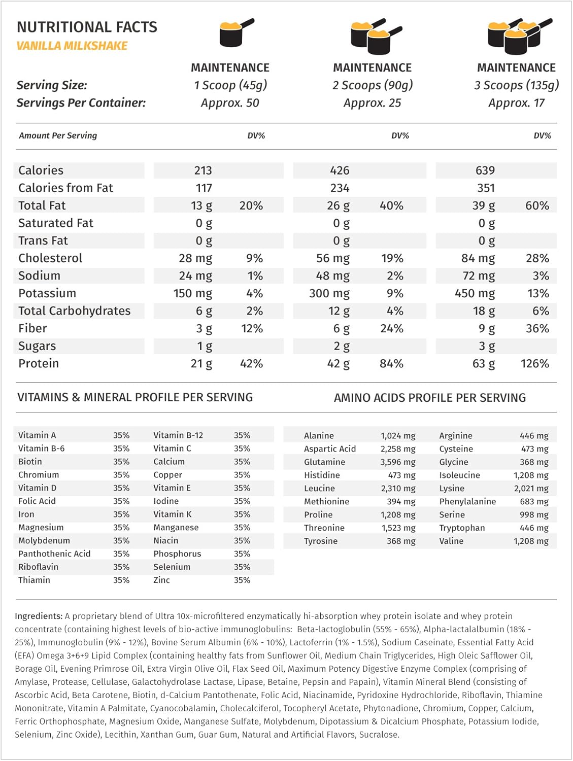 Metabolic Nutrition Musclean Milkshake: High Protein Meal Replacement with Digestive Enzymes - Vanilla Flavor, 5lb