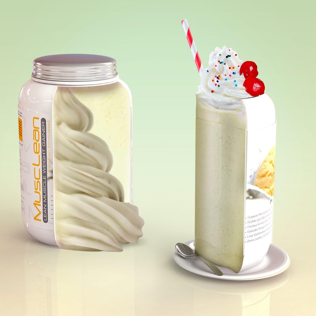 Metabolic Nutrition Musclean Milkshake: High Protein Meal Replacement with Digestive Enzymes - Vanilla Flavor, 5lb