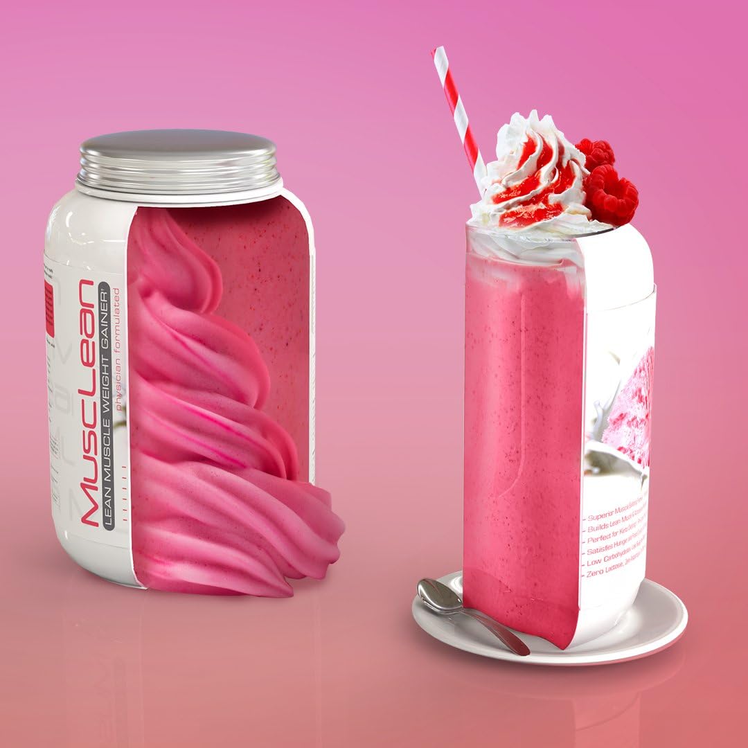 Metabolic Nutrition Musclean Whey Protein Shake, Meal Replacement with Digestive Enzymes, Low Carb Keto Diet Support, Strawberry Flavor, 5lb (50 Servings)