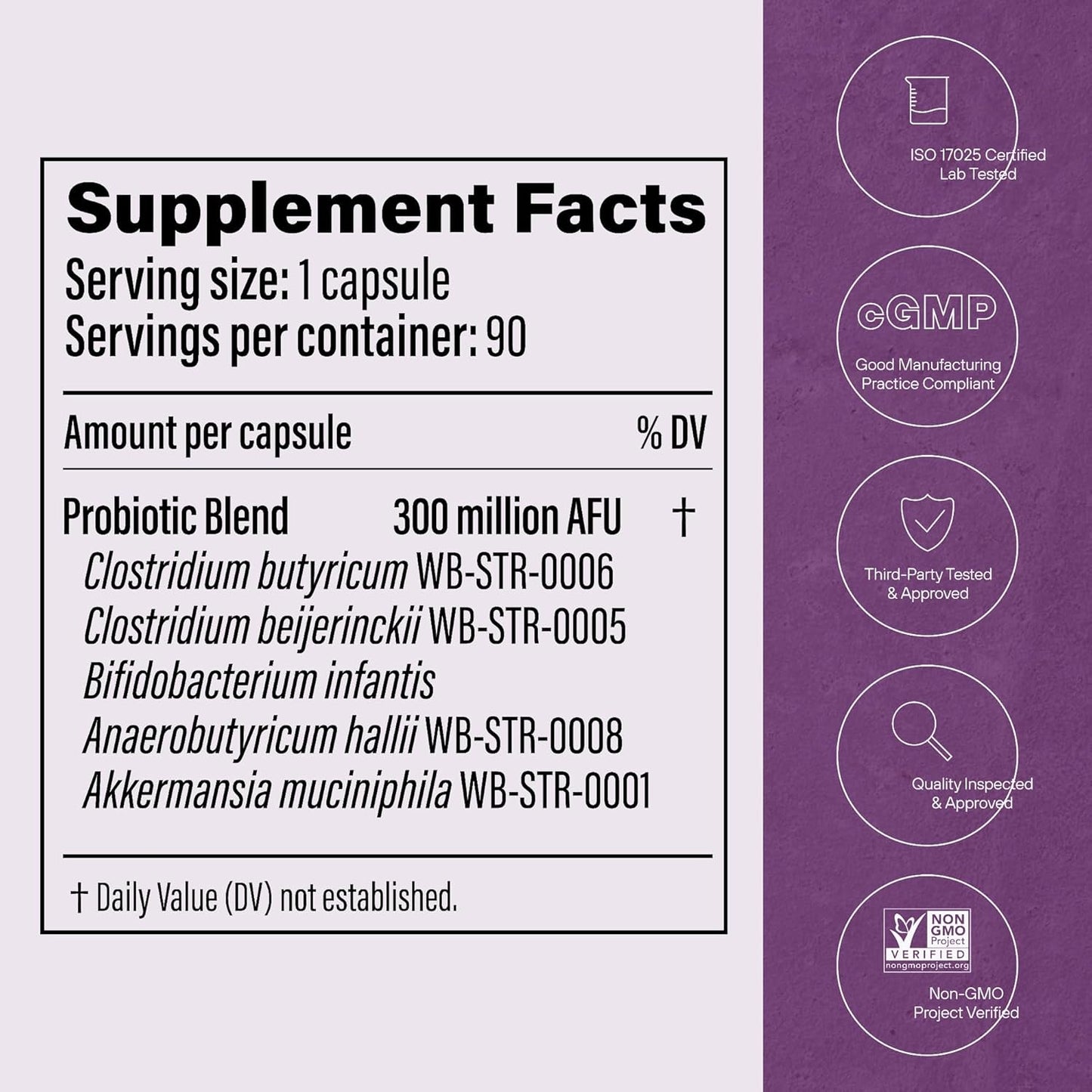 Metabolic Support Probiotic with Akkermansia Muciniphila for Energy - 90 Capsules for Men and Women