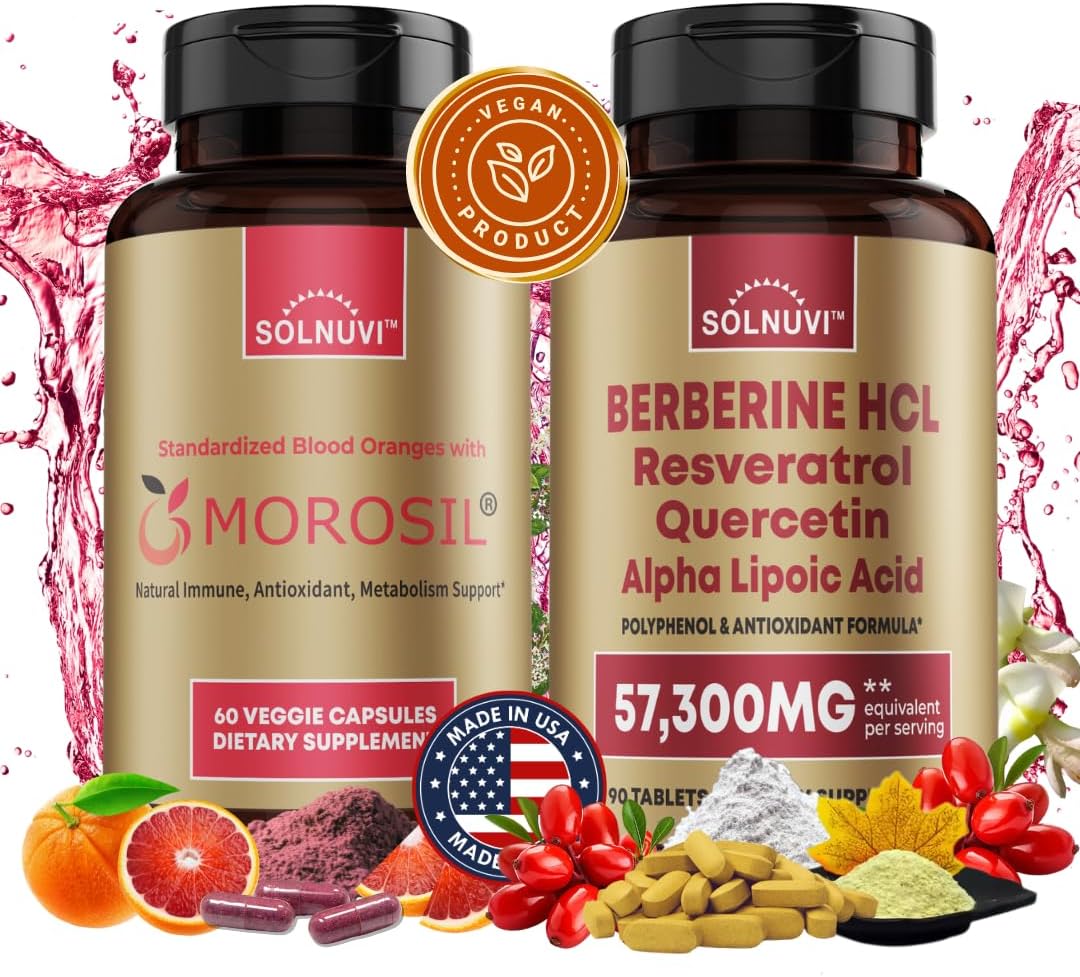 Metabolism Boosting Bundle with Morosil, Berberine, Resveratrol, Quercetin, Alpha Lipoic Acid - Antioxidant and Wellness Support - Non-GMO, Gluten-Free, Vegan Supplement