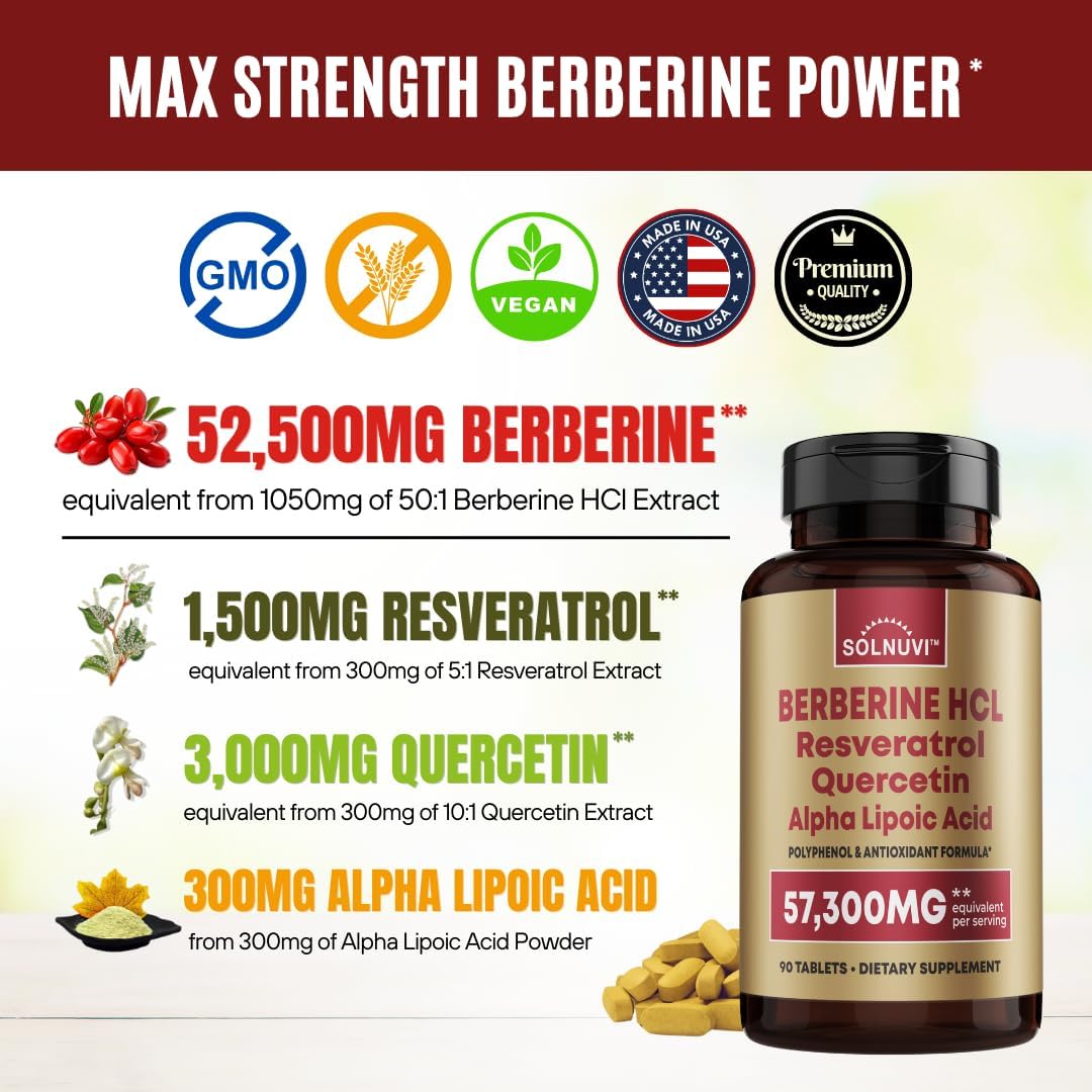 Metabolism Boosting Bundle with Morosil, Berberine, Resveratrol, Quercetin, Alpha Lipoic Acid - Antioxidant and Wellness Support - Non-GMO, Gluten-Free, Vegan Supplement