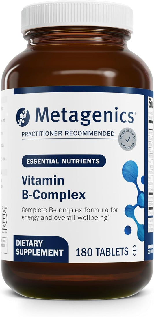 Metagenics B Vitamin Complex: Energy & Stress Support - Vitamin B6 & B12 - Vegetarian & Gluten-Free - 180 Count