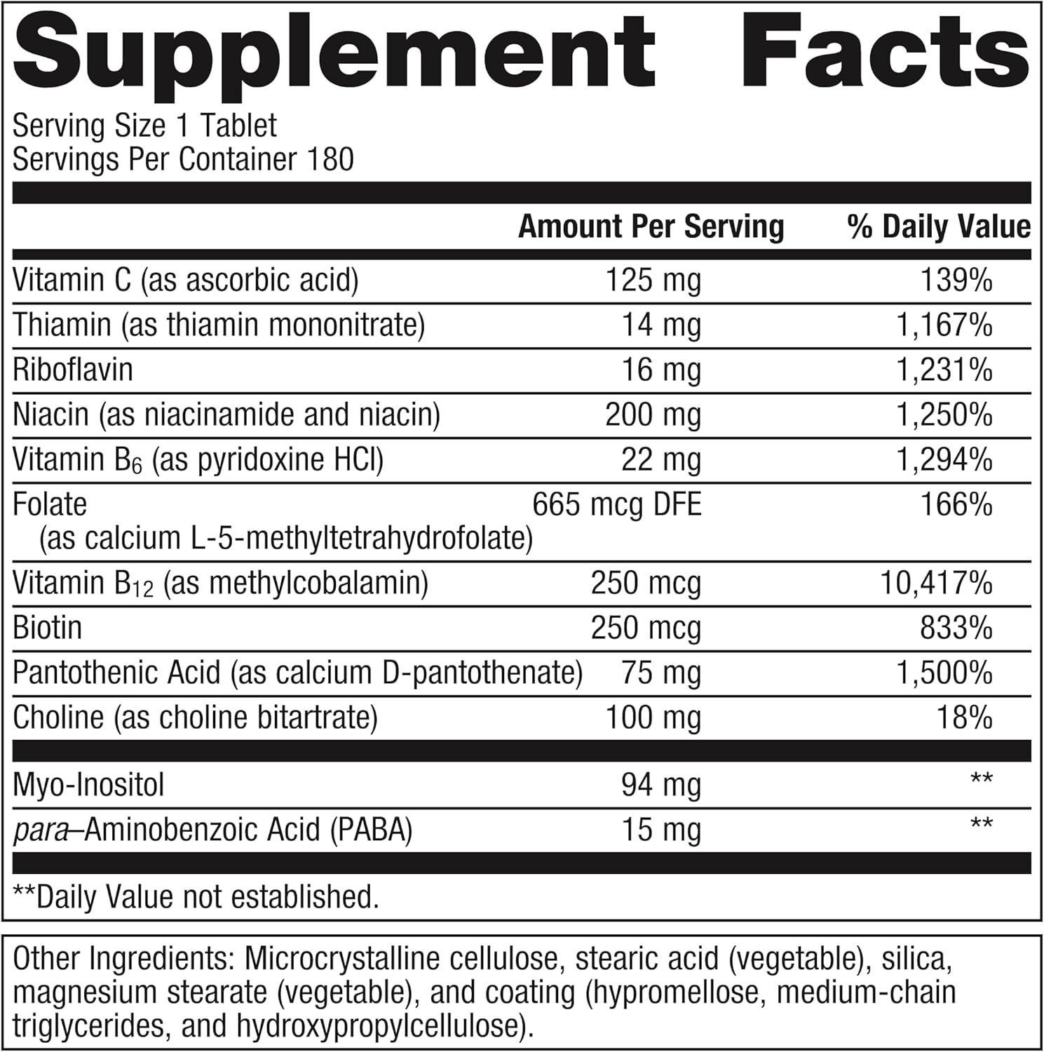 Metagenics B Vitamin Complex: Energy & Stress Support - Vitamin B6 & B12 - Vegetarian & Gluten-Free - 180 Count