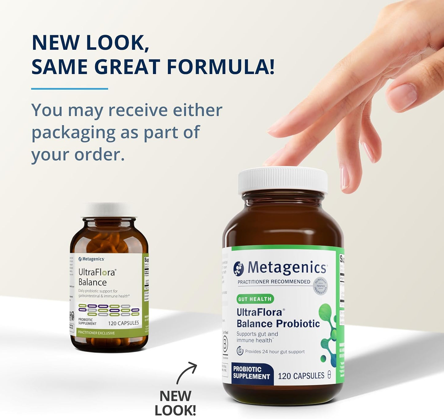 Metagenics Bundle: UltraFlora Balance Capsules & D3 10,000 + K Softgels for Digestive & Immune Health - 120 Capsules + 60 Softgels