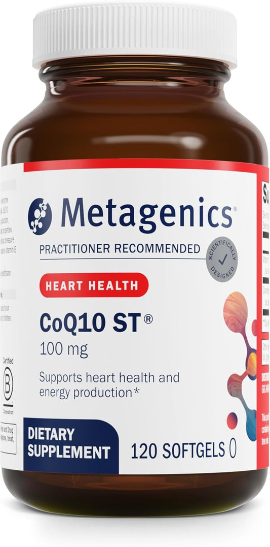 Metagenics CoQ10 ST-100 mg Softgels - Antioxidant Ubiquinone Supplement for Energy & Heart Health - Non-GMO, Gluten-Free - 120 Count