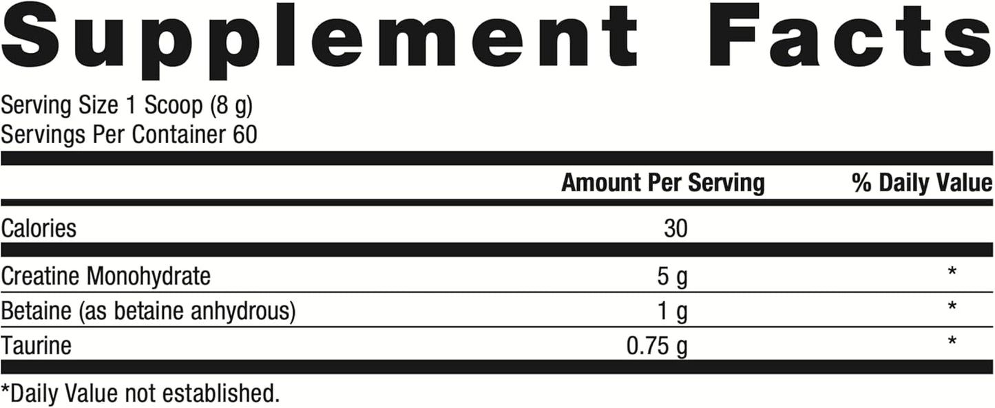 Metagenics Creatine UP Powder with Betaine & Taurine for Lean Muscle Growth - Unflavored - 16.93 oz