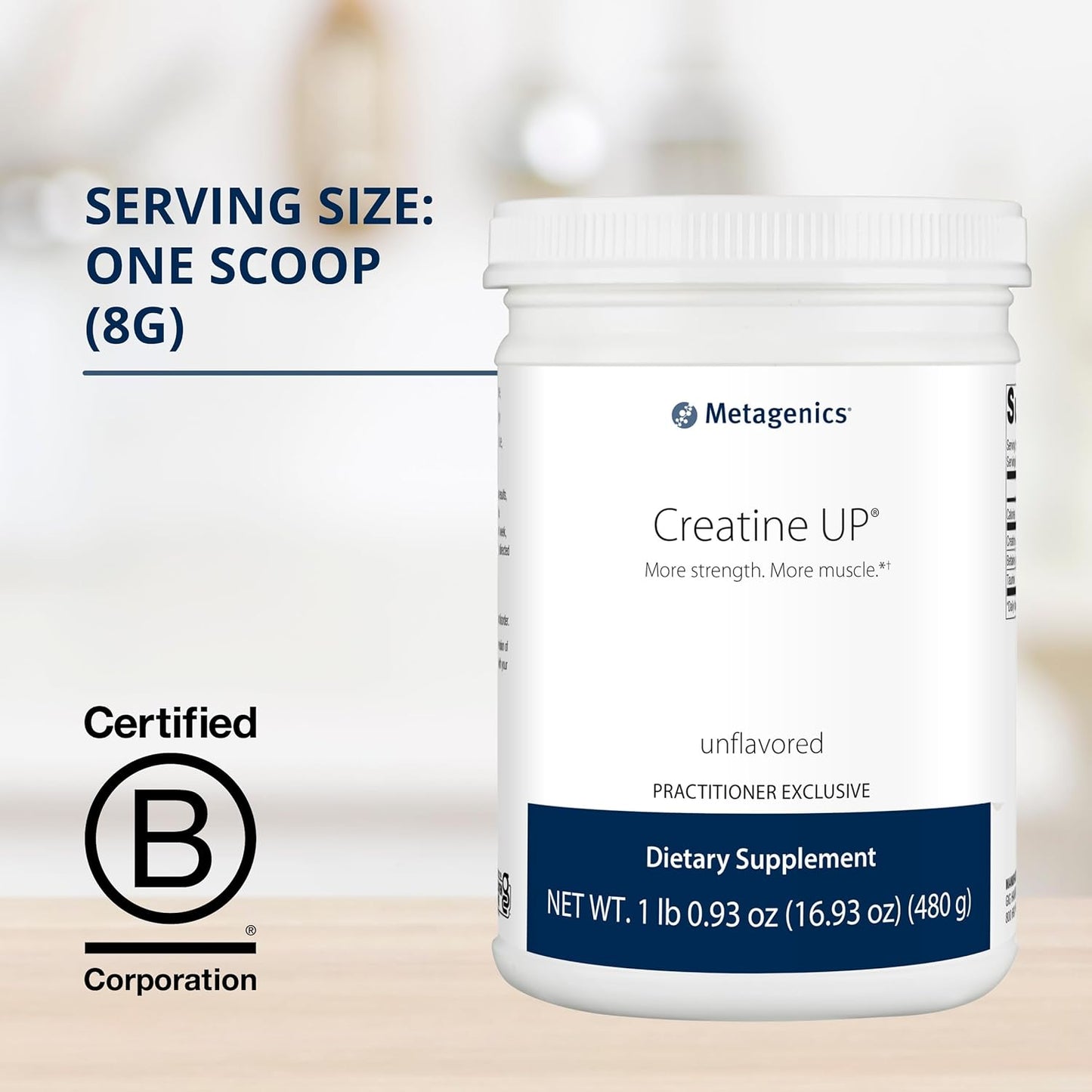 Metagenics Creatine UP Powder with Betaine & Taurine for Lean Muscle Growth - Unflavored - 16.93 oz