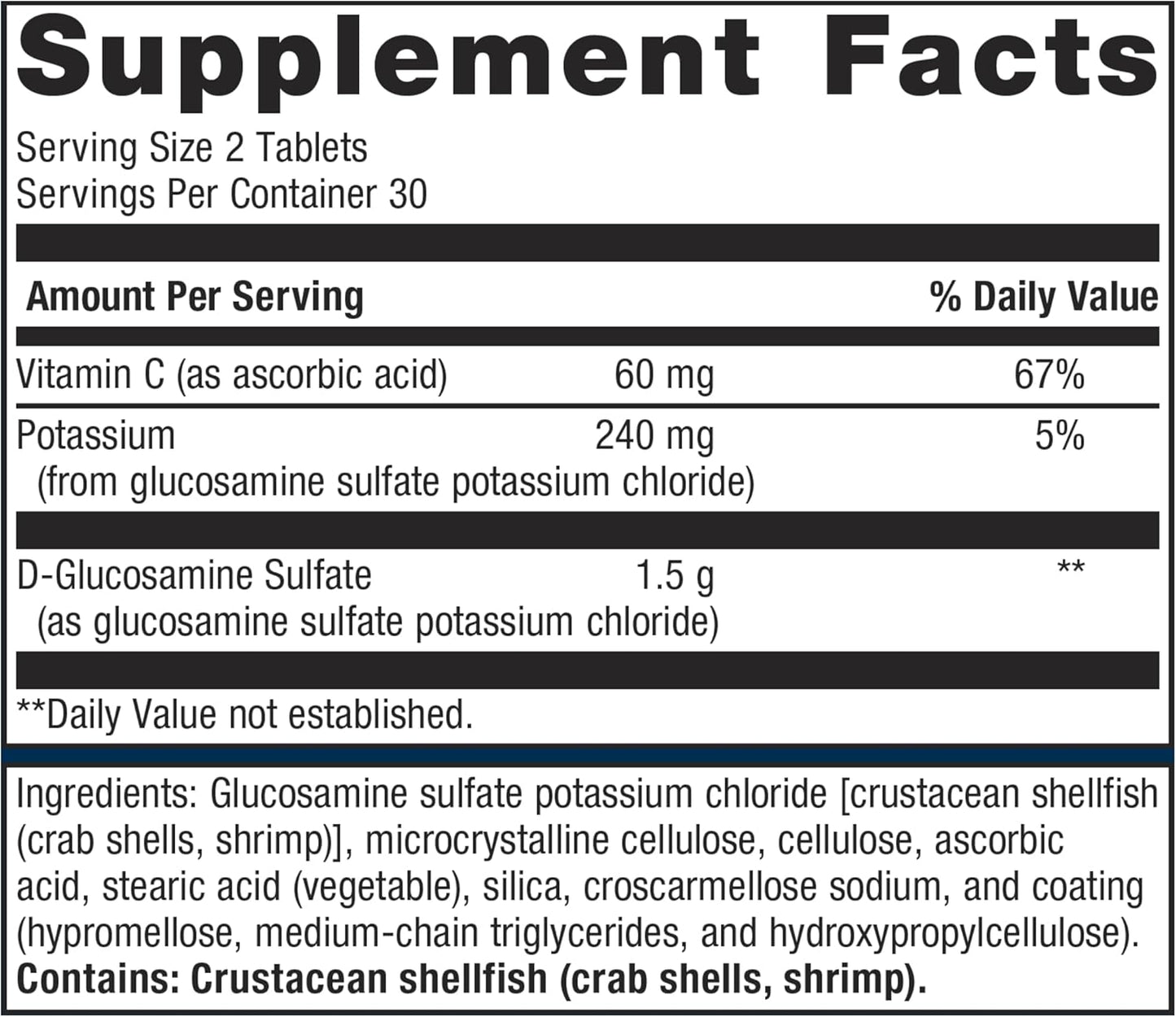 Metagenics Glucosamine Sulfate 750 Tablets - Joint Health and Mobility Support with Vitamin C - Non-GMO and Gluten-Free - 60 Count