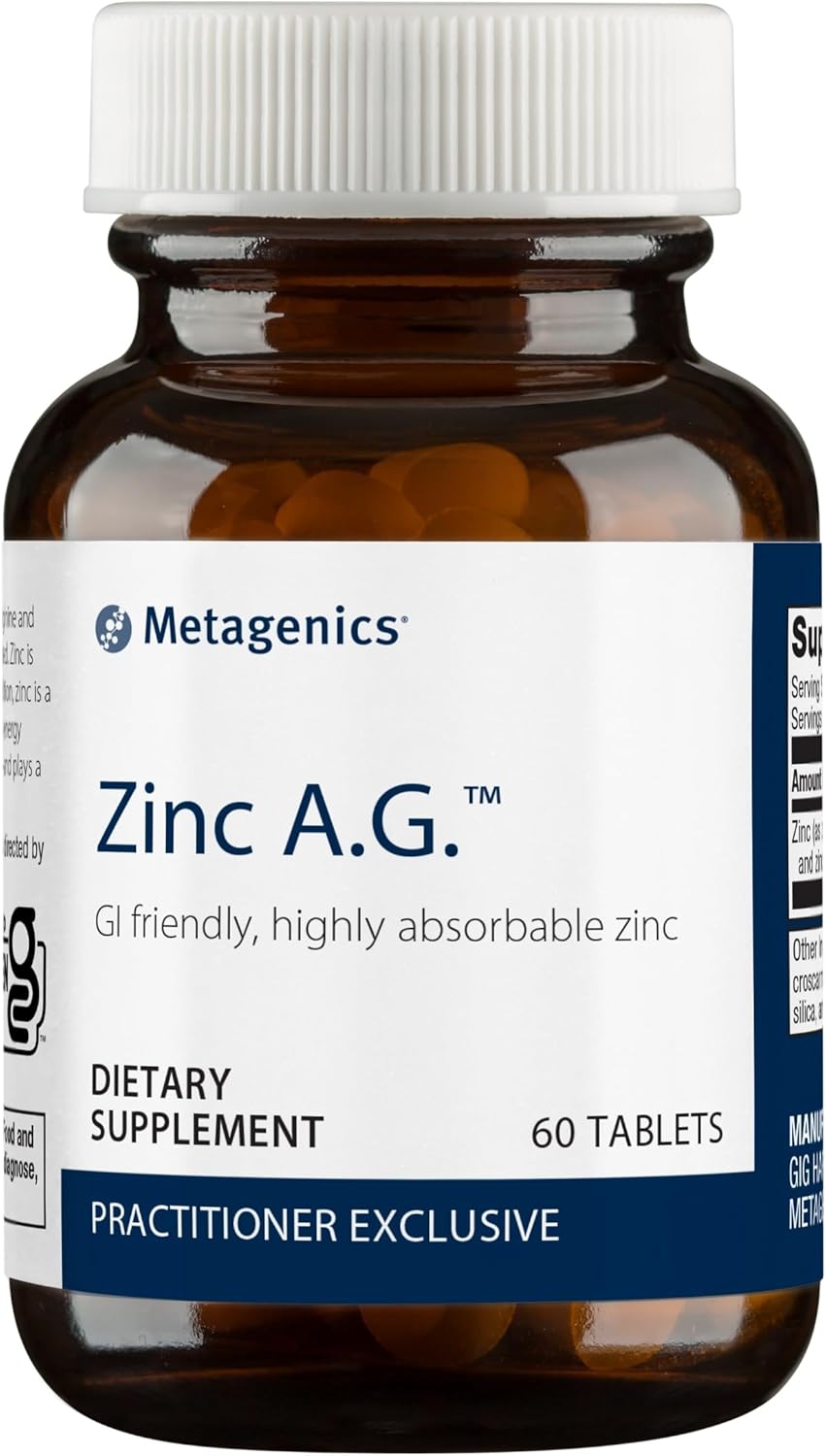 Metagenics Immune Support Bundle: Zinc A.G. & D3 10,000 + K - 60 Tablets & 60 Softgels for Bone and Heart Health