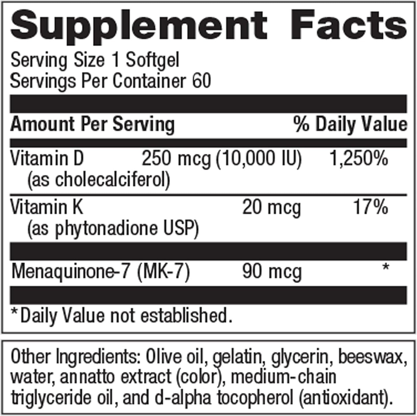 Metagenics Immune Support Bundle: Zinc A.G. & D3 10,000 + K - 60 Tablets & 60 Softgels for Bone and Heart Health