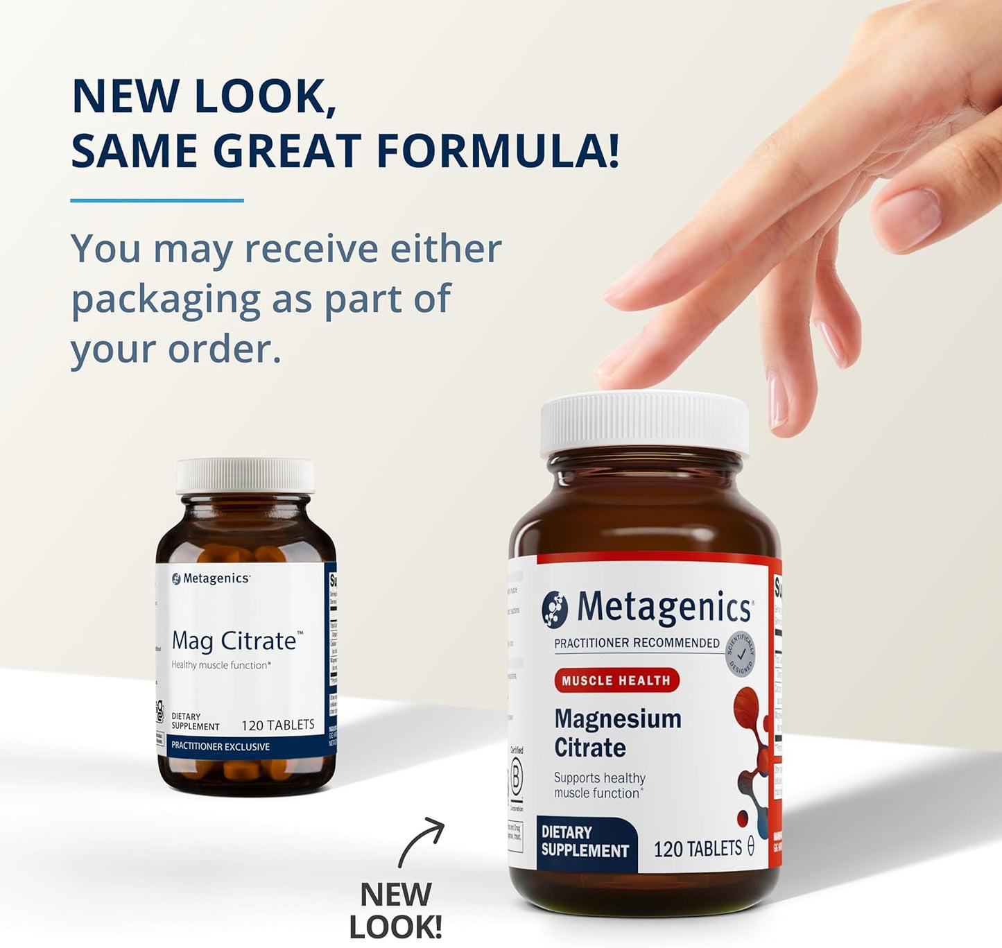 Metagenics Magnesium Citrate Capsules - 300mg Magnesium, 60mg Calcium - Supports Muscle & Bone Health - Gluten-Free, Vegetarian - 120ct